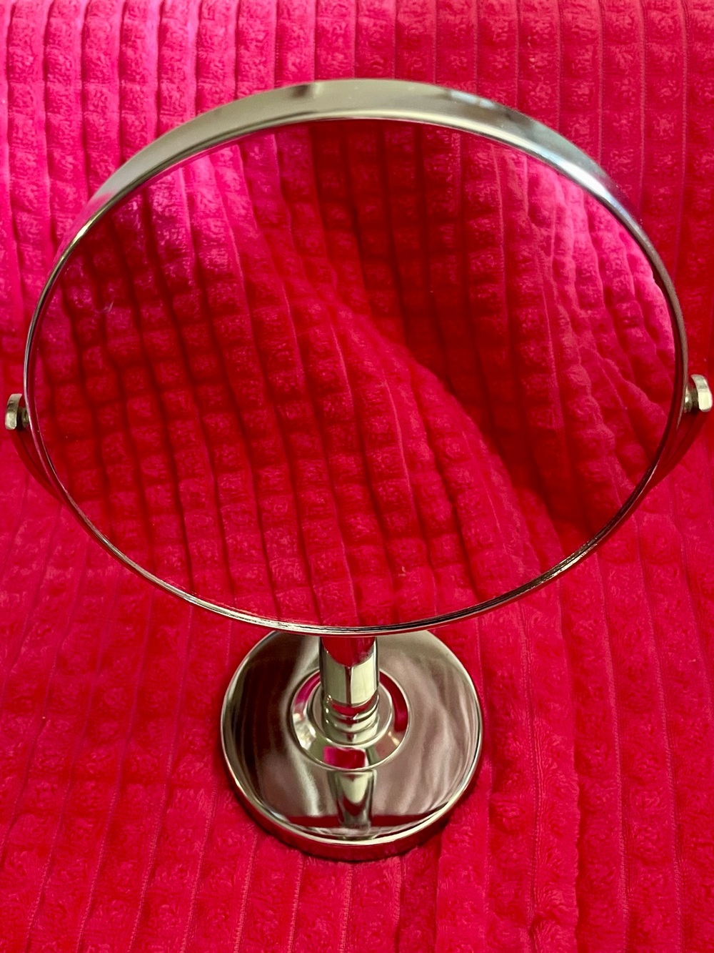 Polished Silver Double-Sided Vanity Mirror